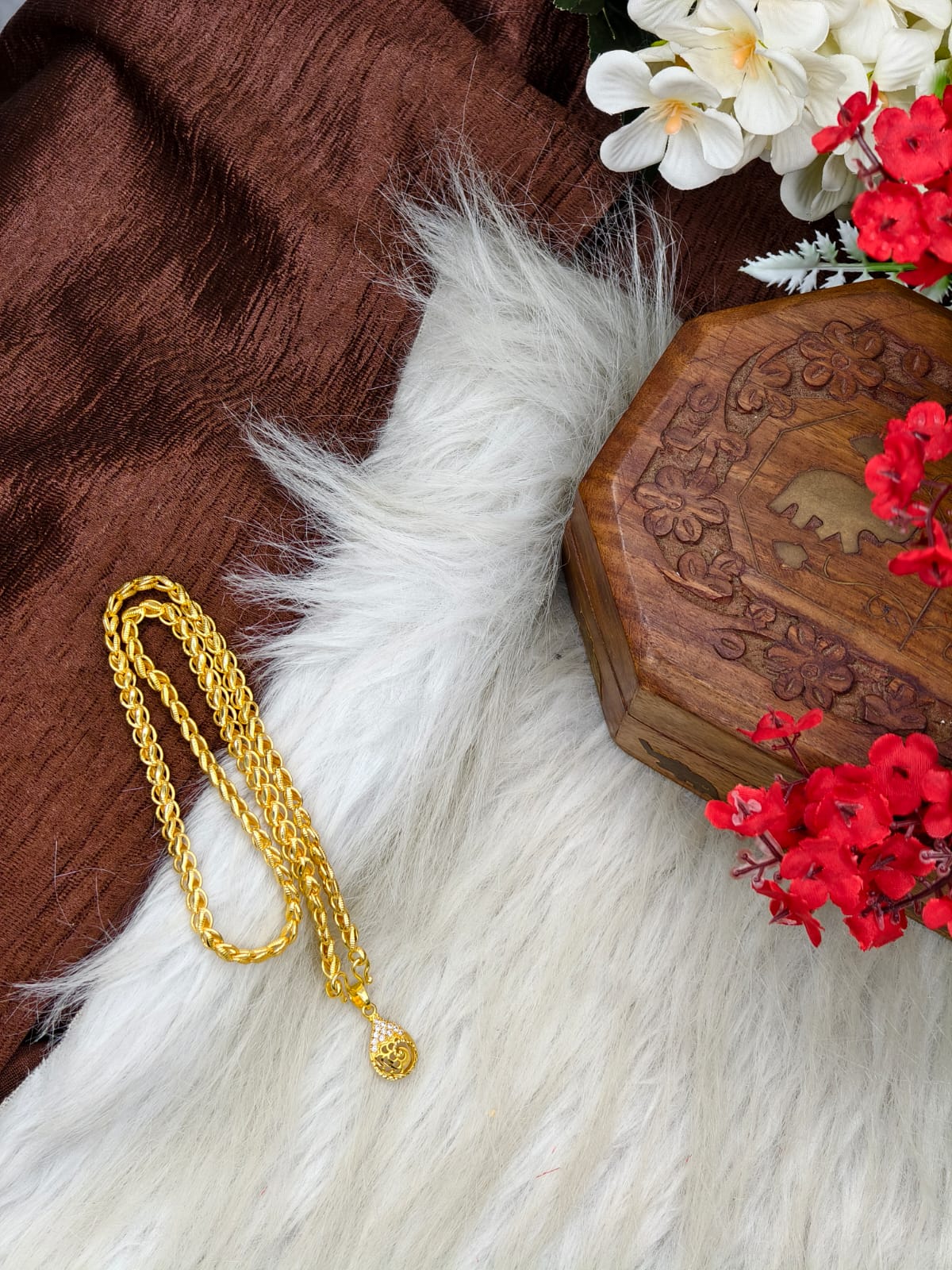 ✨ Elegant 1 Gram Gold-Plated Women’s Chain | 18 Inch Lightweight Necklace Model-25 ✨
