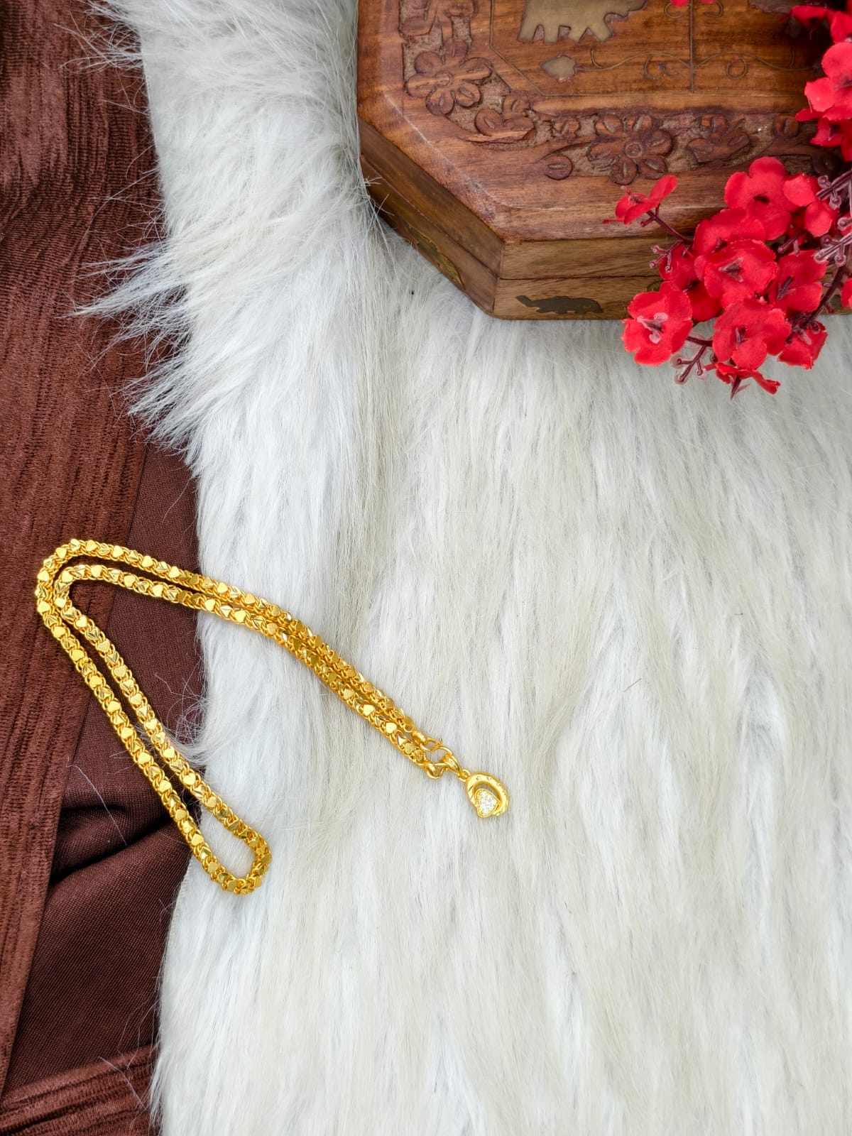 ✨ Elegant 1 Gram Gold-Plated Women’s Chain | 18 Inch Lightweight Necklace Model-24 ✨