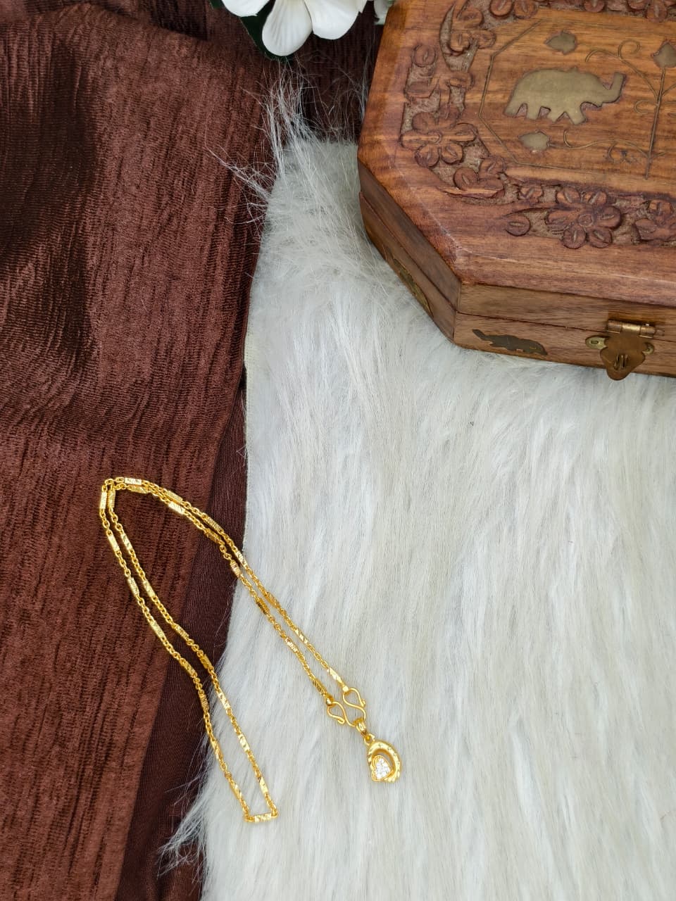 ✨ Elegant 1 Gram Gold-Plated Women’s Chain | 18 Inch Lightweight Necklace Model-6 ✨