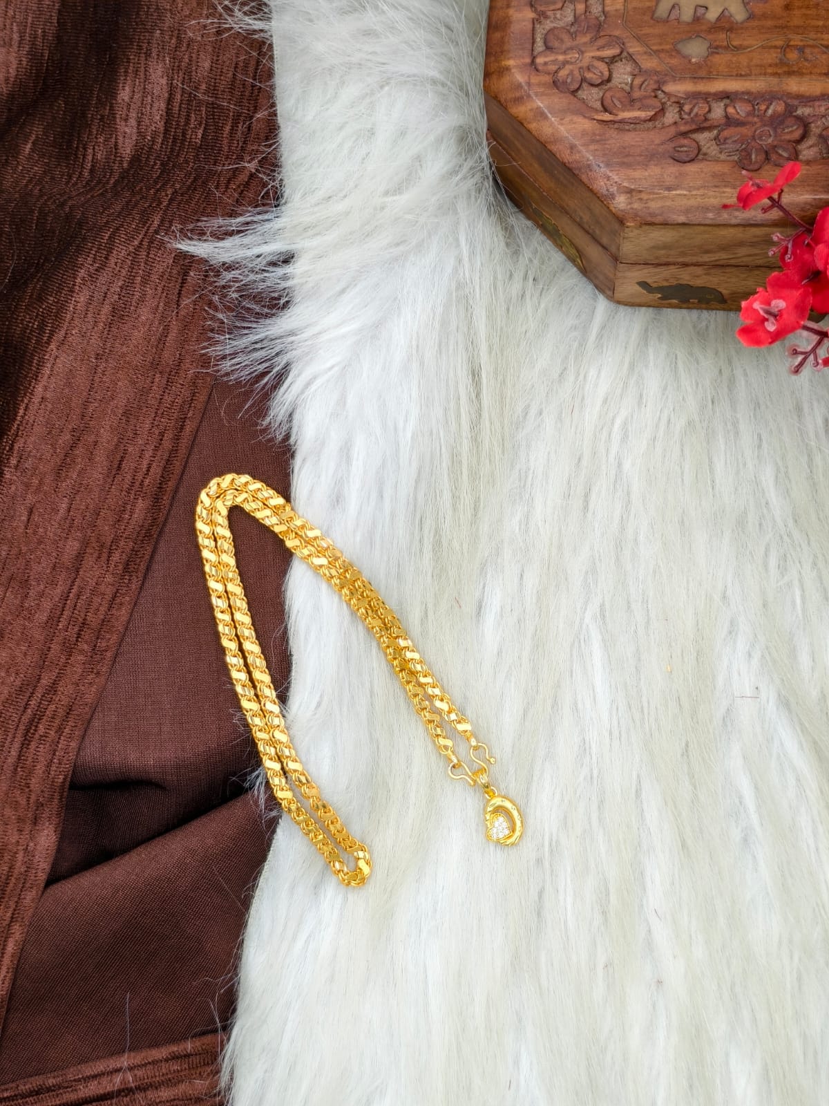 ✨ Elegant 1 Gram Gold-Plated Women’s Chain | 18 Inch Lightweight Necklace Model-23 ✨