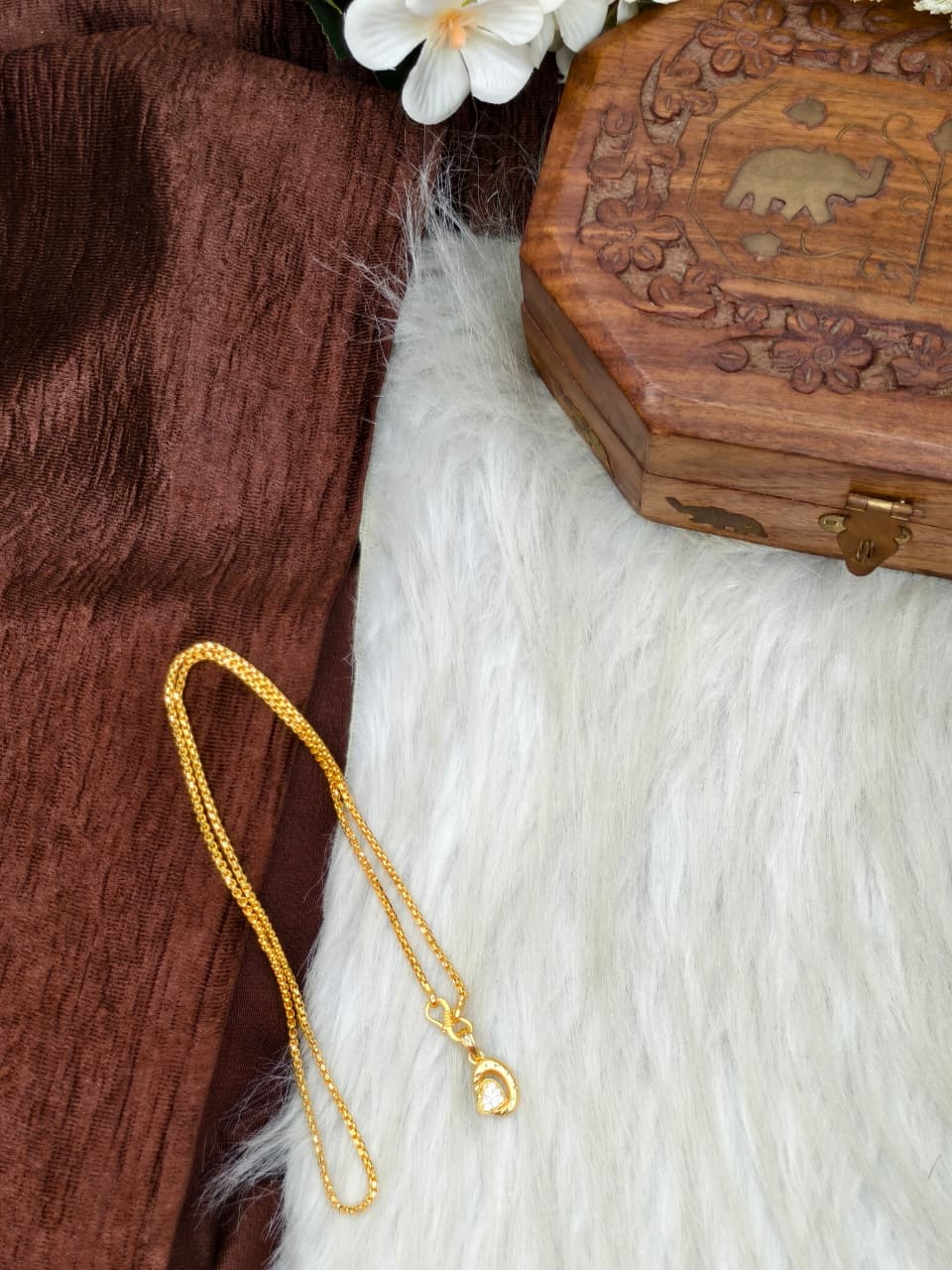 ✨ Elegant 1 Gram Gold-Plated Women’s Chain | 18 Inch Lightweight Necklace Model-7 ✨