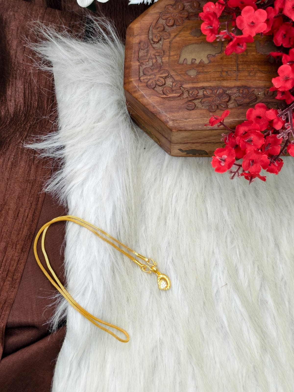 ✨ Elegant 1 Gram Gold-Plated Women’s Chain | 18 Inch Lightweight Necklace Model-1 ✨
