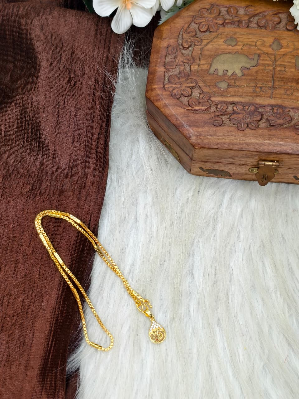 ✨ Elegant 1 Gram Gold-Plated Women’s Chain | 18 Inch Lightweight Necklace Model-8 ✨