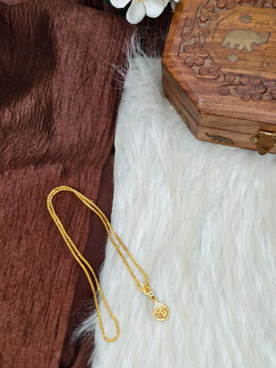 ✨ Elegant 1 Gram Gold-Plated Women’s Chain | 18 Inch Lightweight Necklace Model-7 ✨