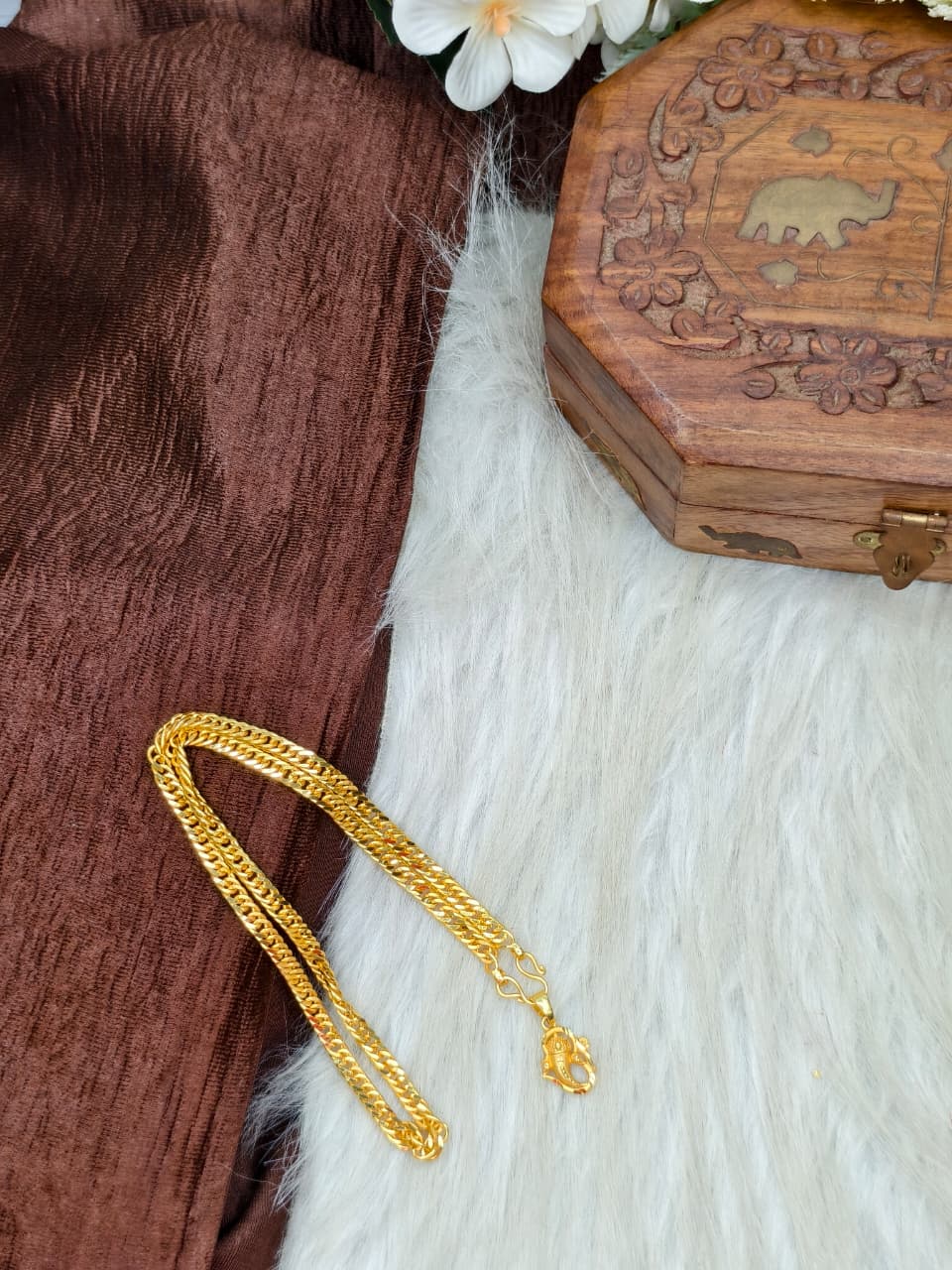 ✨ Elegant 1 Gram Gold-Plated Women’s Chain | 18 Inch Lightweight Necklace Model-9 ✨
