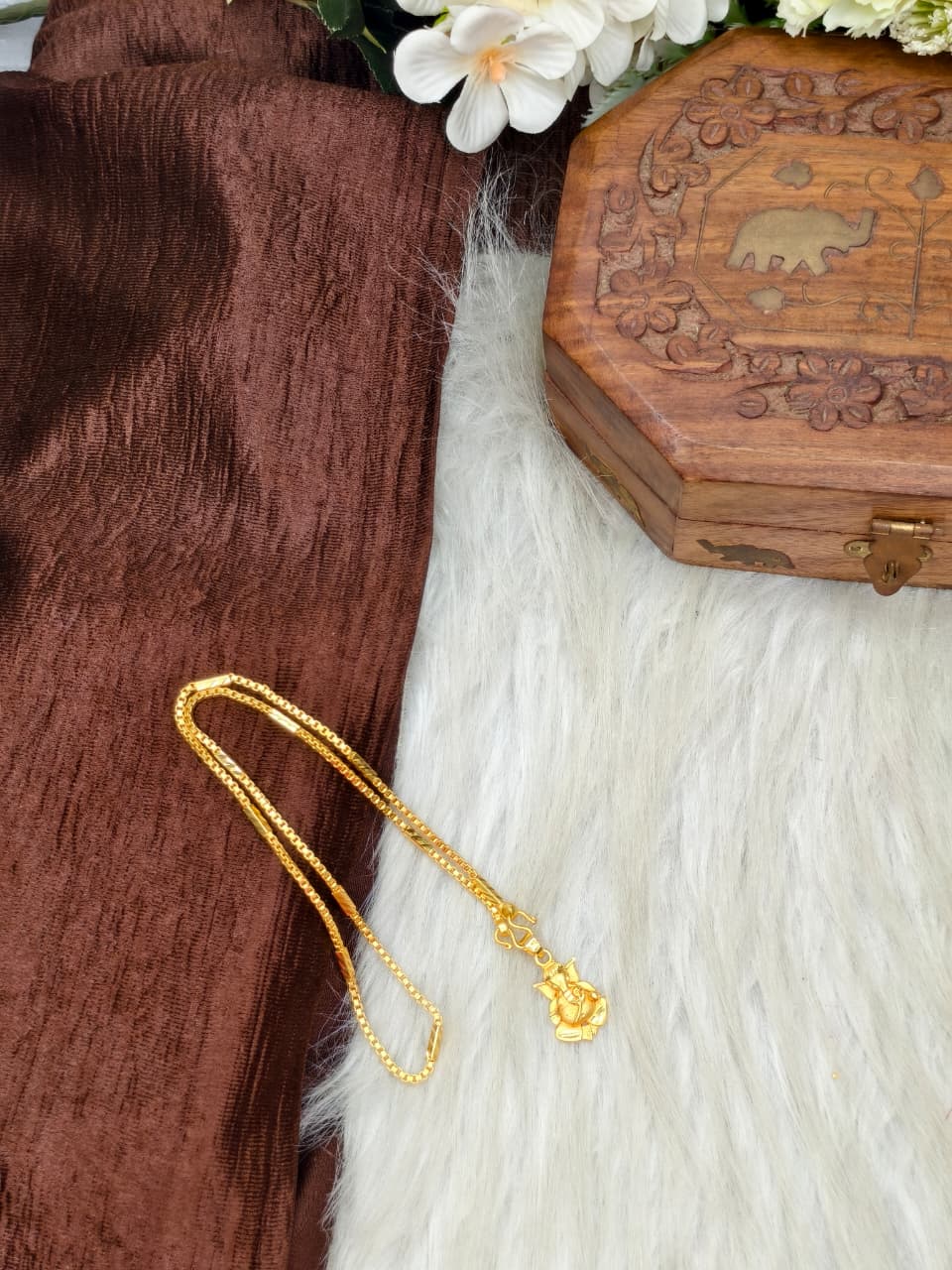 ✨ Elegant 1 Gram Gold-Plated Women’s Chain | 18 Inch Lightweight Necklace Model-8 ✨