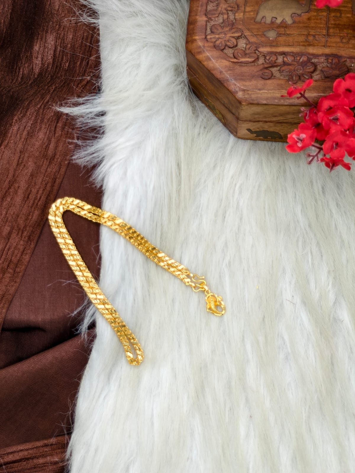 ✨ Elegant 1 Gram Gold-Plated Women’s Chain | 18 Inch Lightweight Necklace Model-23 ✨