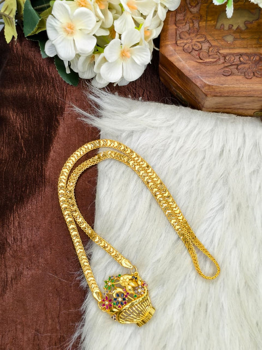✨plain  Dollar Matte Finish Chain – Gold Plated Jewellery for Women✨