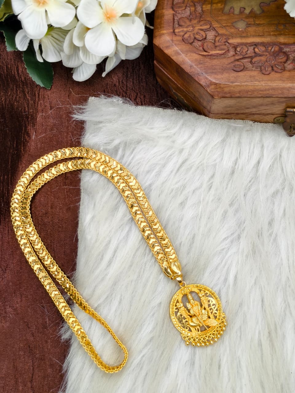 ✨plain  Dollar Matte Finish Chain – Gold Plated Jewellery for Women✨