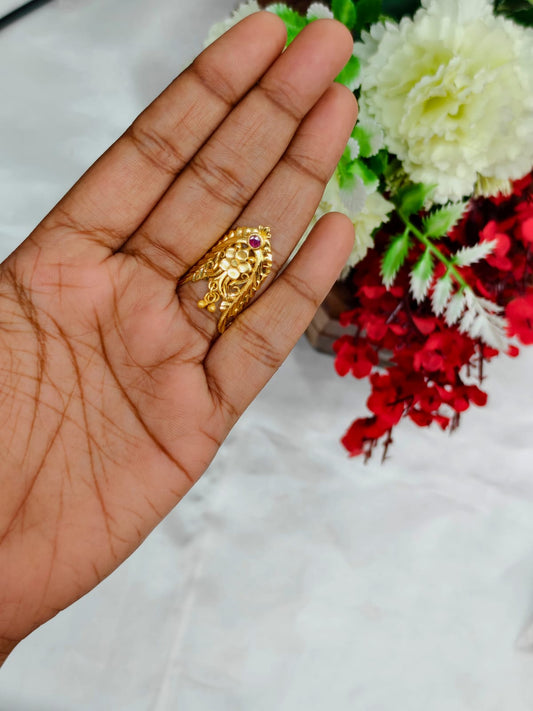 1 Gram Gold Plated Women's V Typ Ring | Premium Gold Finish | Elegant Daily Wear Ring 1