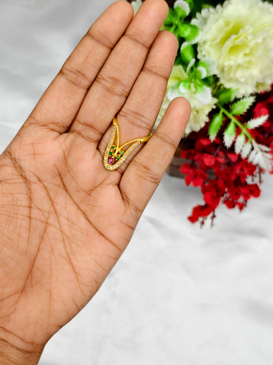 1 Gram Gold Plated Women's V Typ Ring | Premium Gold Finish | Elegant Daily Wear Ring 10