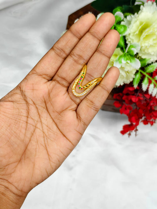 1 Gram Gold Plated Women's V Typ Ring | Premium Gold Finish | Elegant Daily Wear Ring 15