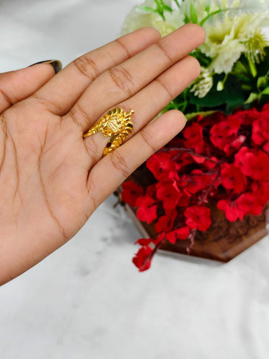 1 Gram Gold Plated Women's V Typ Ring | Premium Gold Finish | Elegant Daily Wear Ring 16