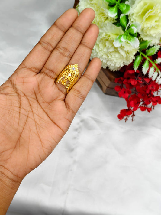 1 Gram Gold Plated Women's V Typ Ring | Premium Gold Finish | Elegant Daily Wear Ring 5