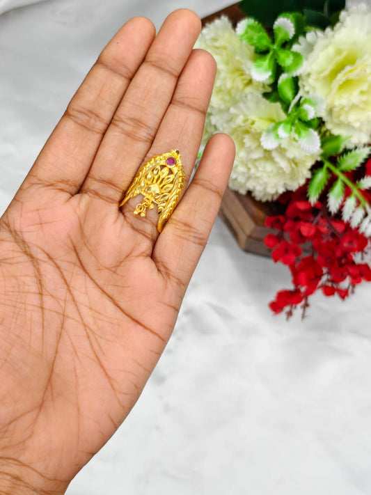 1 Gram Gold Plated Women's V Typ Ring | Premium Gold Finish | Elegant Daily Wear Ring 6