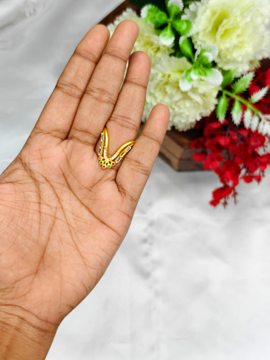 1 Gram Gold Plated Women's V Typ Ring | Premium Gold Finish | Elegant Daily Wear Ring 7