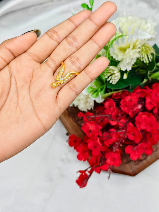 1 Gram Gold Plated Women's V Typ Ring | Premium Gold Finish | Elegant Daily Wear Ring 8