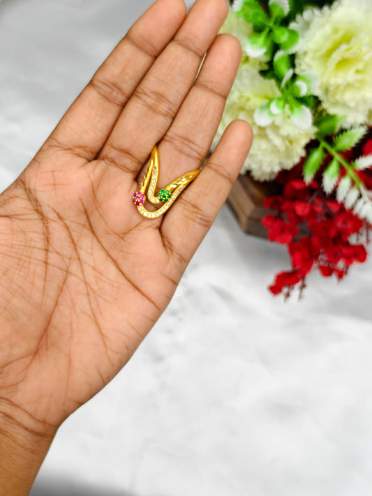 1 Gram Gold Plated Women's V Typ Ring | Premium Gold Finish | Elegant Daily Wear Ring 9