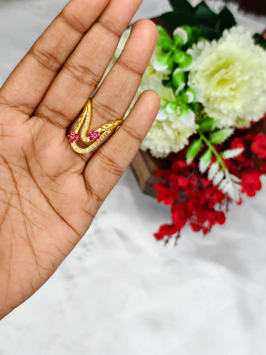 1 Gram Gold Plated Women's V Typ Ring | Premium Gold Finish | Elegant Daily Wear Ring 9
