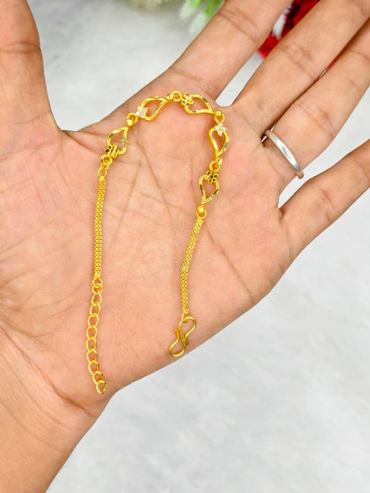 Elegant Women’s Bracelet – 1 Gram Gold with Matte Finish