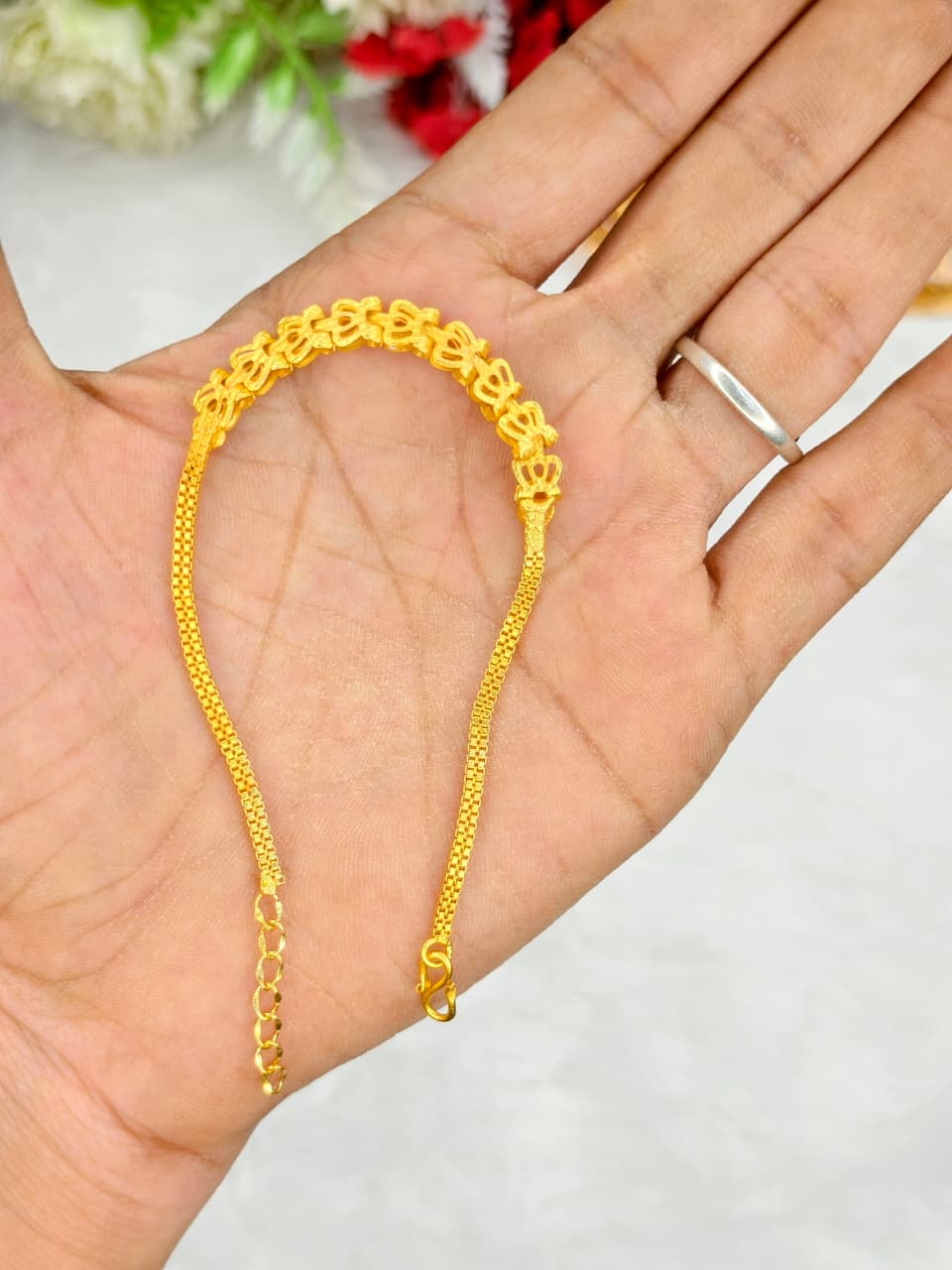 Elegant Women’s Bracelet – 1 Gram Gold with Matte Finish