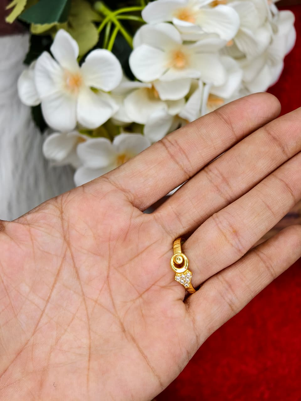 Elegant Women’s 1 Gram Gold Ring – Matte Finish