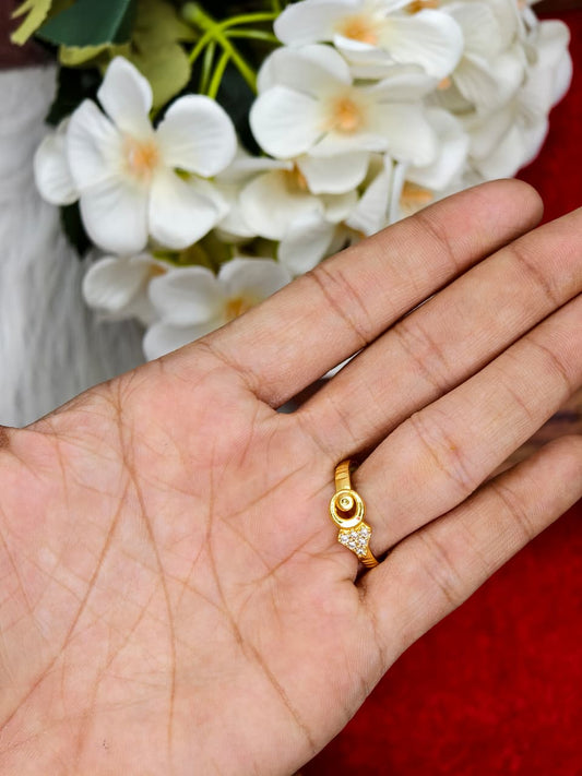 Elegant Women’s 1 Gram Gold Ring – Matte Finish