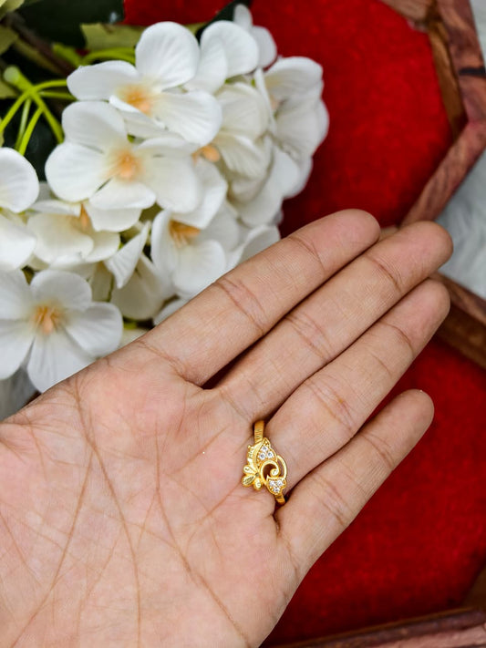 Elegant Women’s 1 Gram Gold Ring – Matte Finish