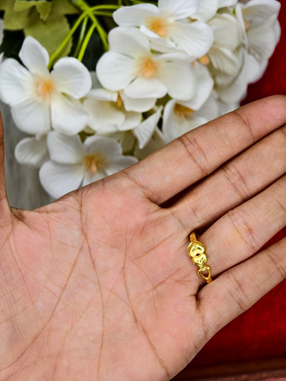 Elegant Women’s 1 Gram Gold Ring – Matte Finish
