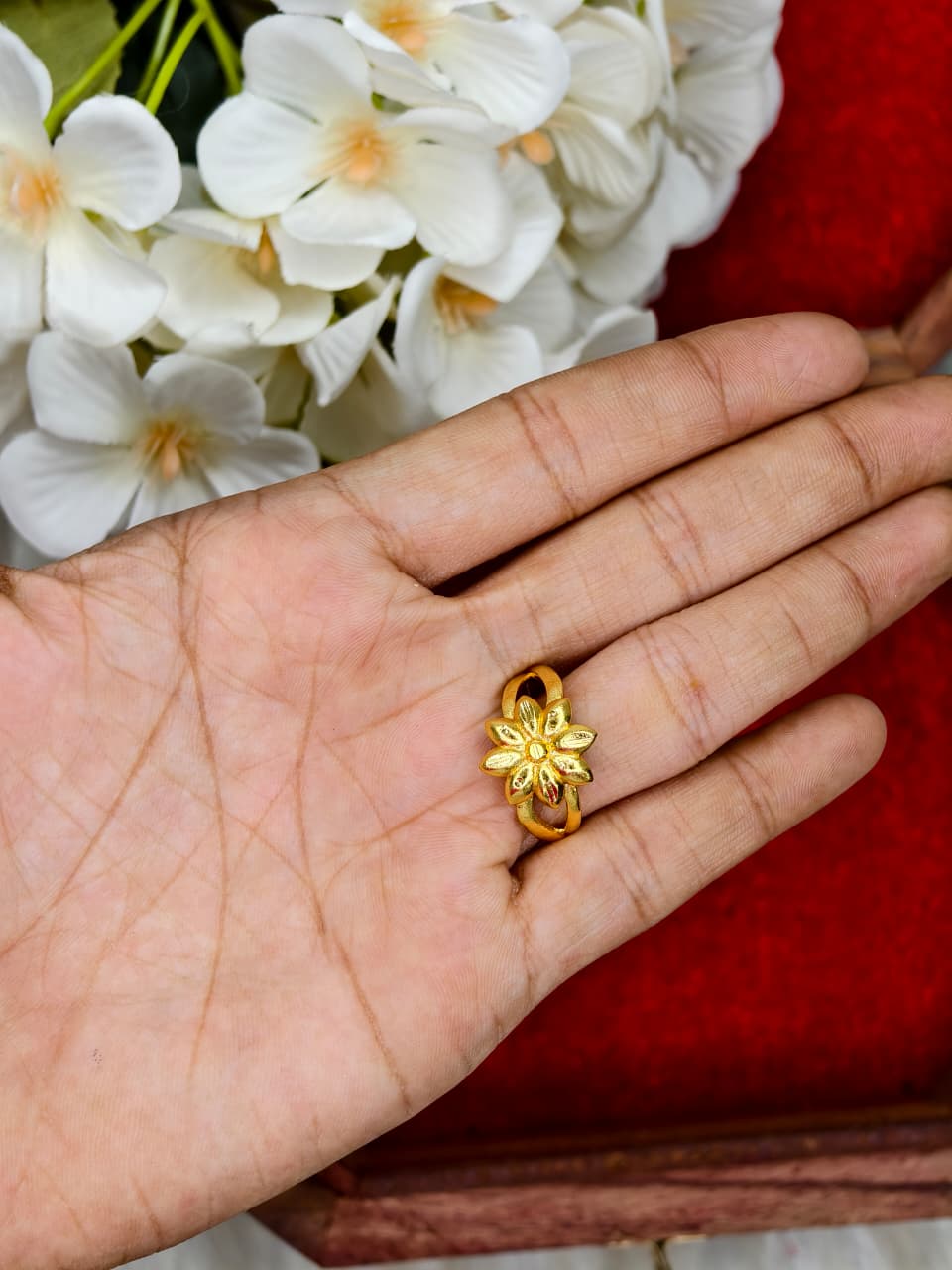 Elegant Women’s 1 Gram Gold Ring – Matte Finish