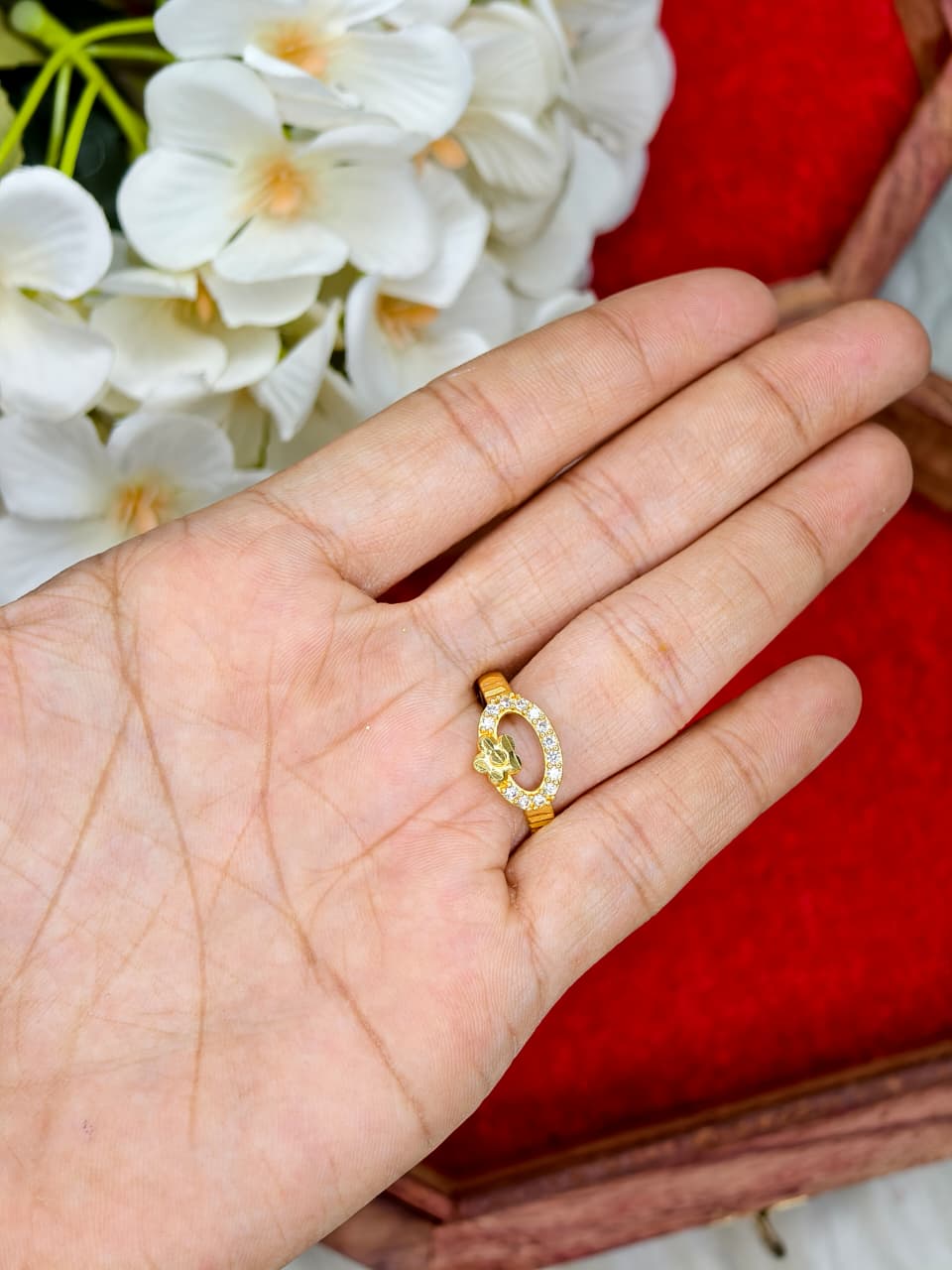 Elegant Women’s 1 Gram Gold Ring – Matte Finish