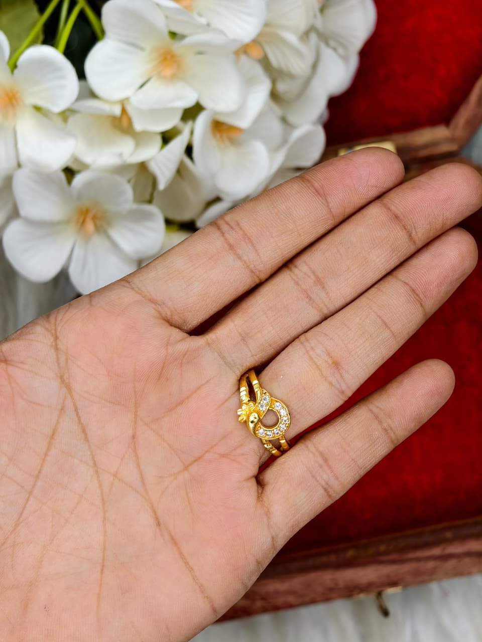 Elegant Women’s 1 Gram Gold Ring – Matte Finish