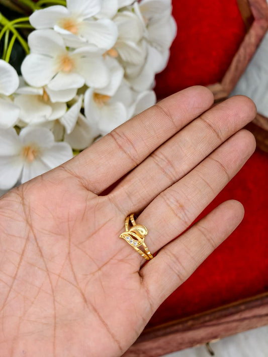 Elegant Women’s 1 Gram Gold Ring – Matte Finish