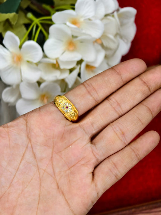 Elegant Women’s 1 Gram Gold Ring – Matte Finish