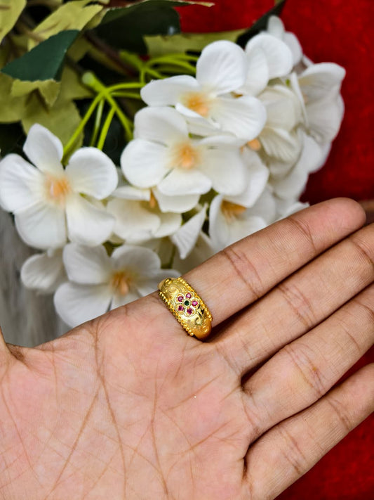 Elegant Women’s 1 Gram Gold Ring – Matte Finish