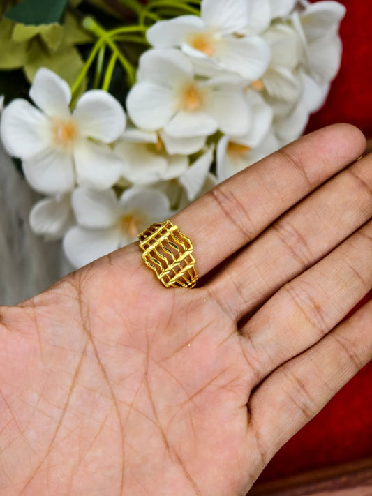 Elegant Women’s 1 Gram Gold Ring – Matte Finish