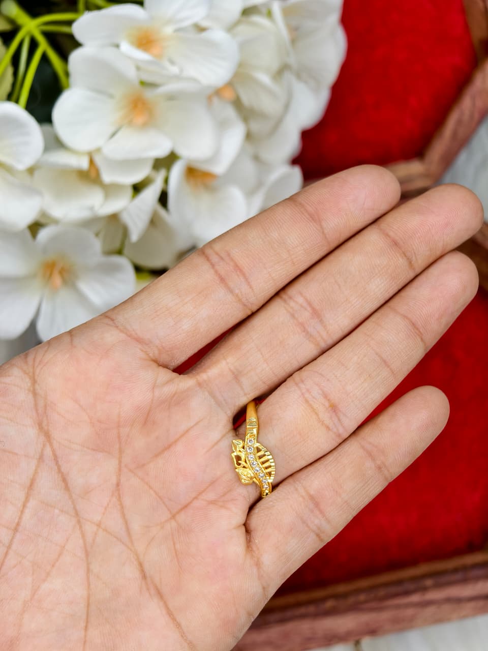 Elegant Women’s 1 Gram Gold Ring – Matte Finish