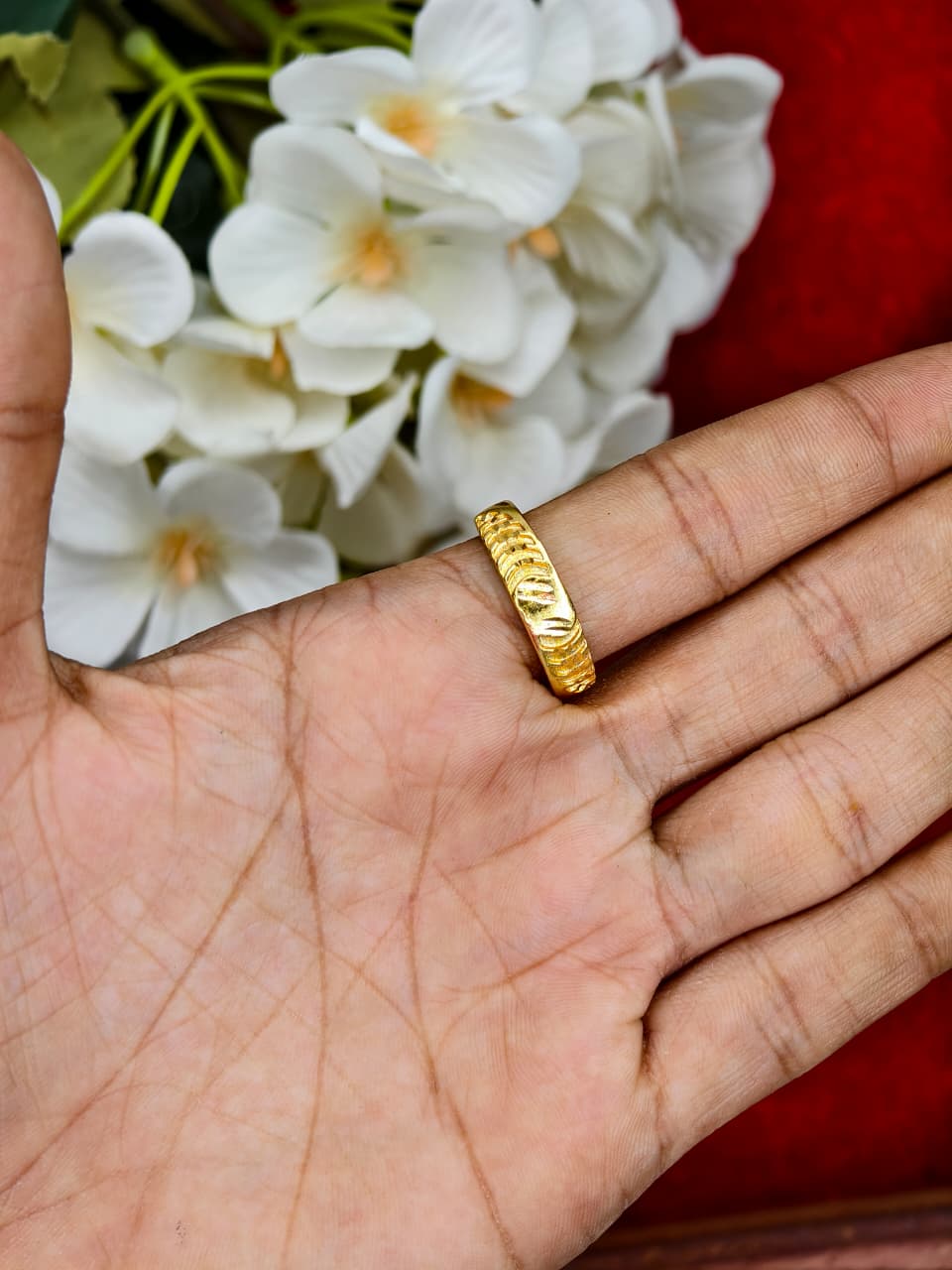 Elegant Women’s 1 Gram Gold Ring – Matte Finish