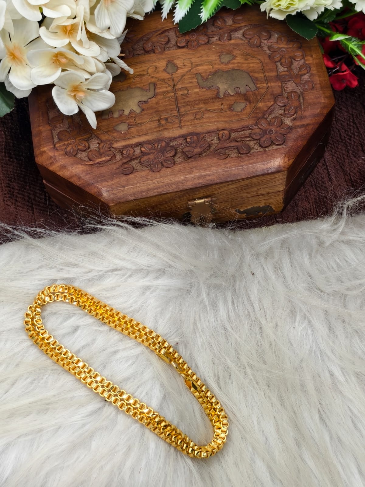 Matte Finished Women’s Gold Plated Chain – Real Gold Look | Daily Wear Elegant Chain