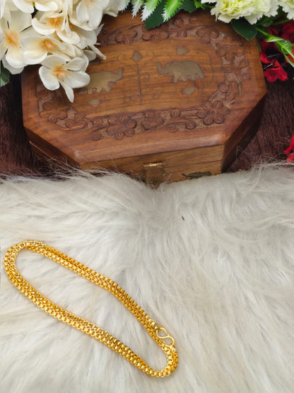 Matte Finished Women’s Gold Plated Chain – Real Gold Look | Daily Wear Elegant Chain