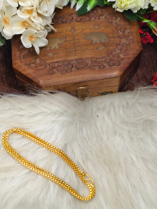 Matte Finished Women’s Gold Plated Chain – Real Gold Look | Daily Wear Elegant Chain