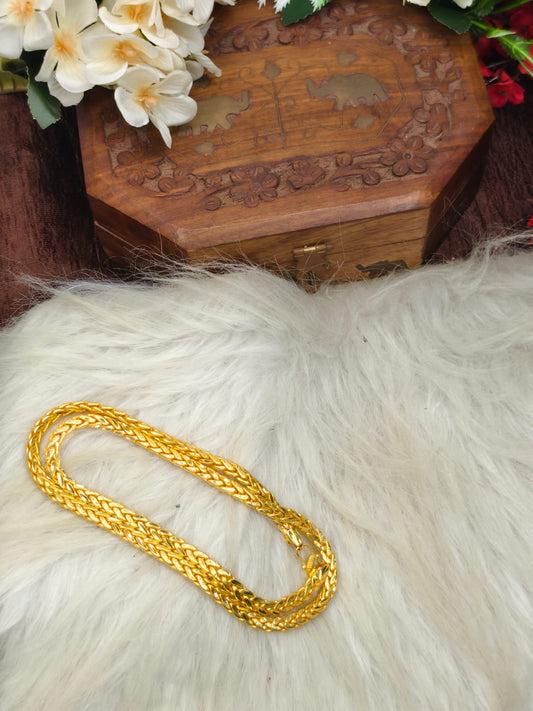 Matte Finished Women’s Gold Plated Chain – Real Gold Look | Daily Wear Elegant Chain
