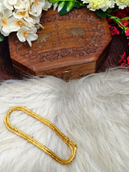 Matte Finished Women’s Gold Plated Chain – Real Gold Look | Daily Wear Elegant Chain