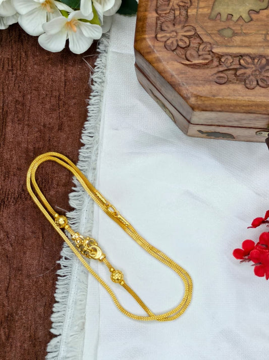 Foming Mugappu chain (1Gram Gold plated) Stone Model-4