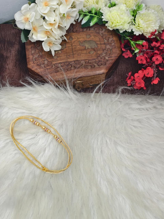 Mugappu chain (1Gram Gold plated) Stone Model