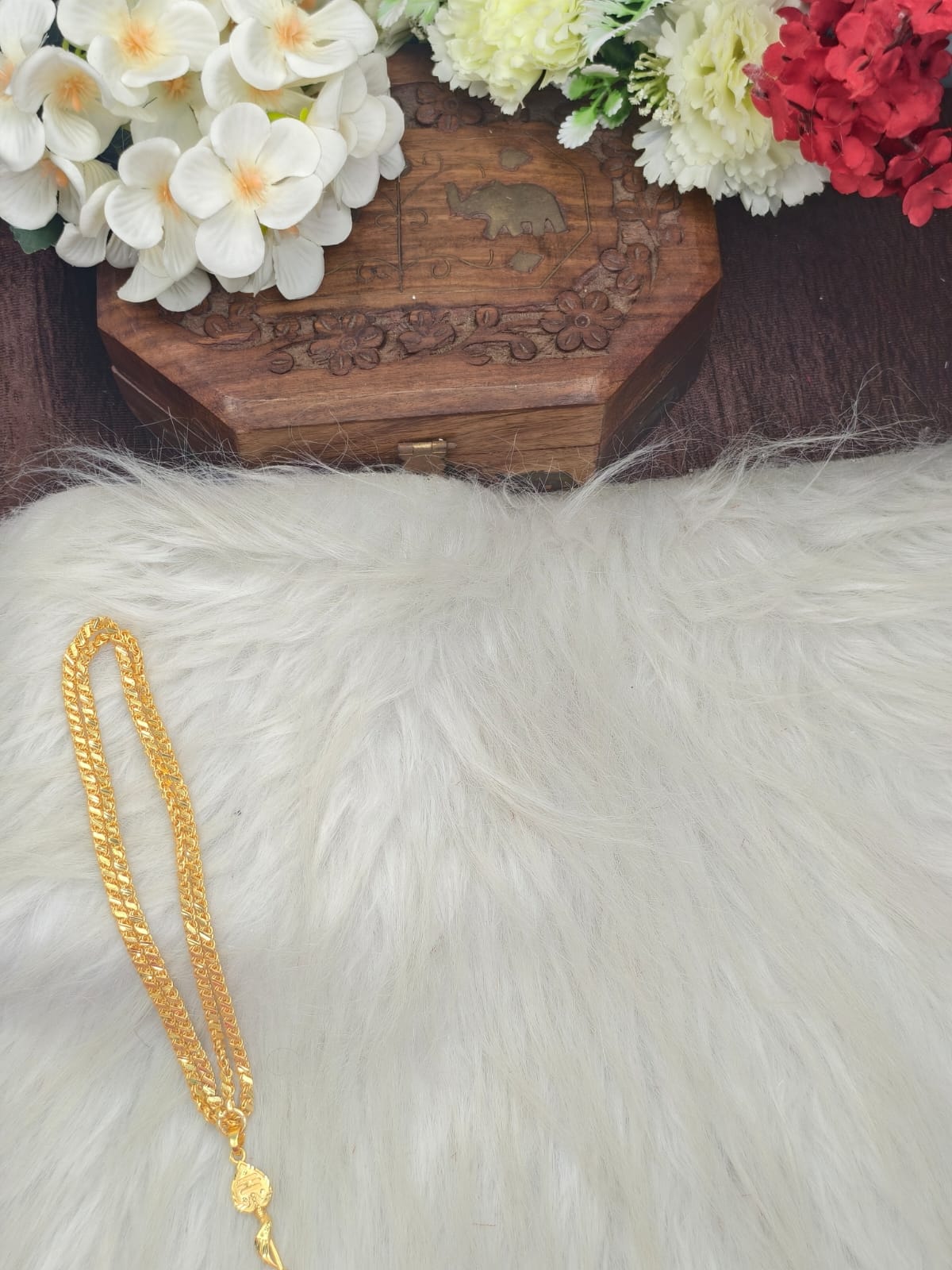 Forming matte finished (1Gram gold plated) Leaf  Chain With Doller