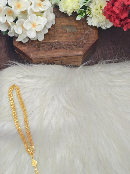 Forming matte finished (1Gram gold plated) Leaf  Chain With Doller