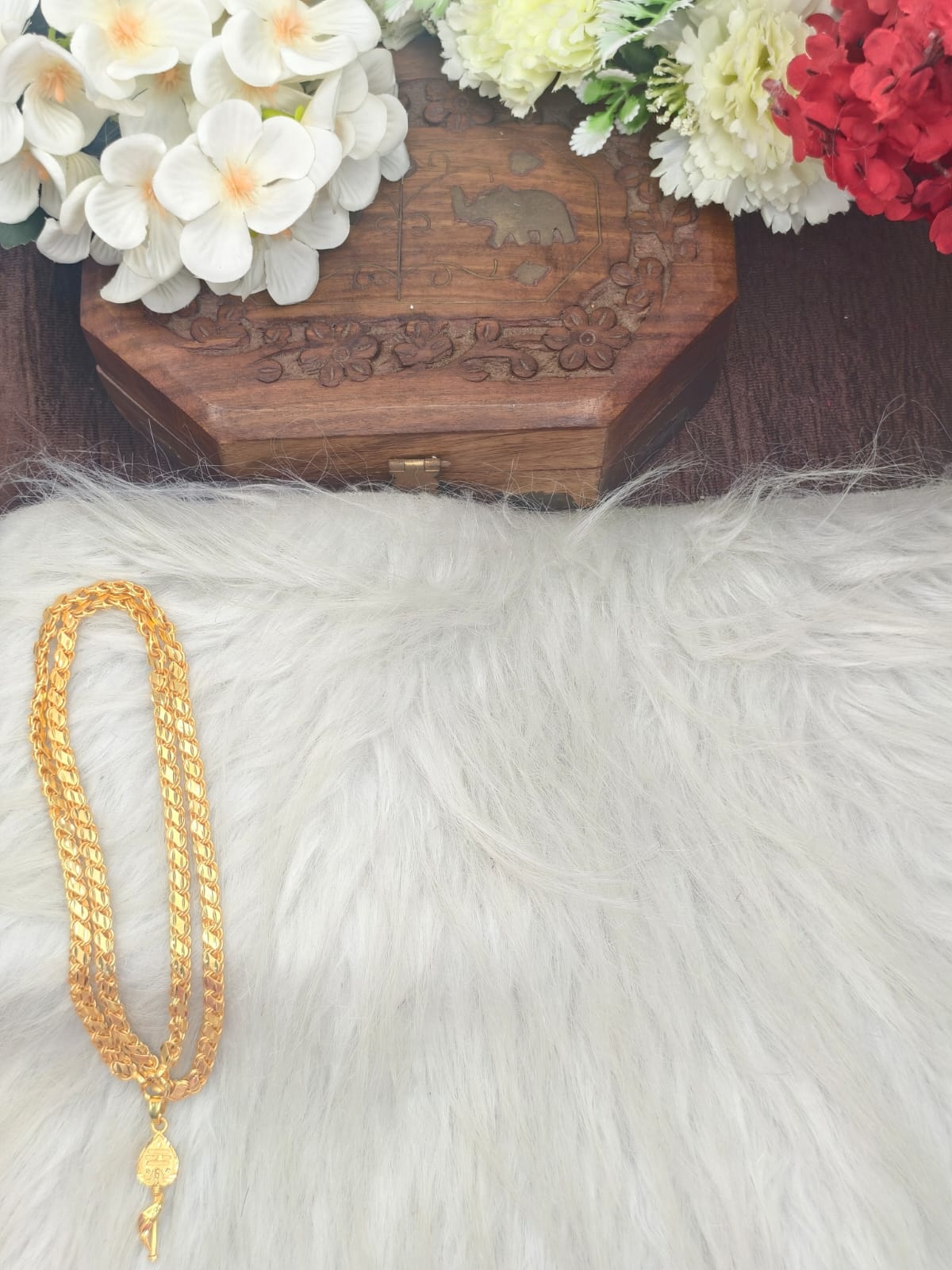 Forming matte finished (1Gram gold plated) Leaf  Chain With Doller