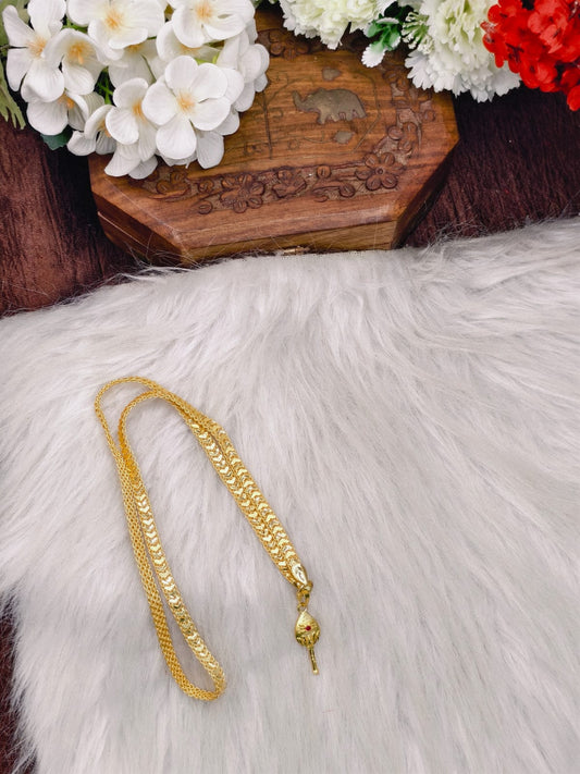 Forming matte finished (1Gram gold plated) V-Patta  Chain With Doller