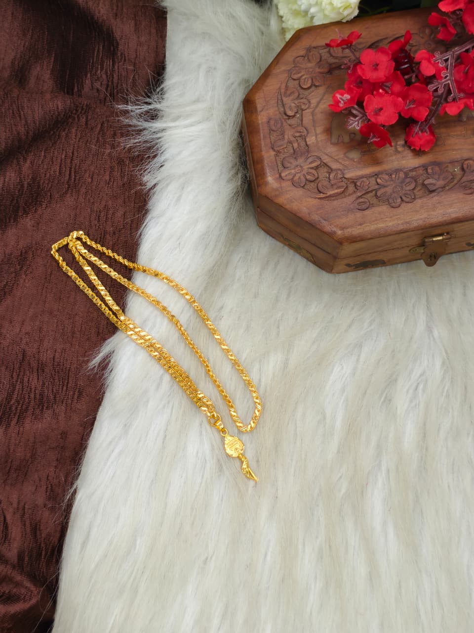 Forming matte finished (1Gram gold plated) Leaf  Chain With Doller